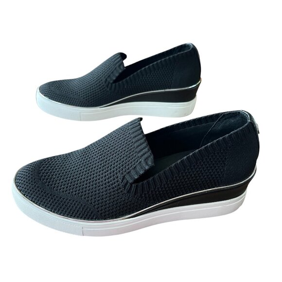 Wishbone Stacey Black Knitted Fabric Platform Sleek Slip On Sneaker Women's 8M - Picture 4 of 10